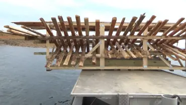 Wooden structure on a boat