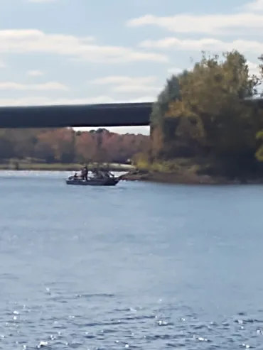 Scenic river view with boat
