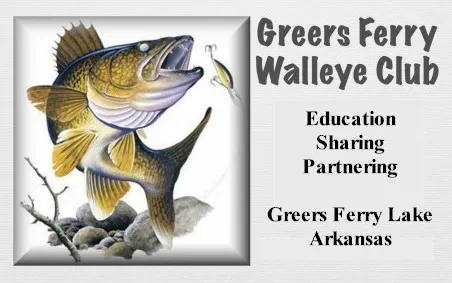 Walleye fish illustration with club details